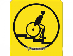 Г-11 Пиктограмма с дублированием информации по системе Брайля. Осторожно! Лестница вниз, полноцвет,