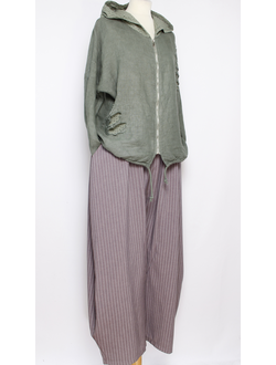 Брюки-султанки "ХЛОПОК ПОЛОСКА" какао, джинс р.56-62