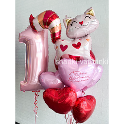 Набор "Кошечка в сердечках"