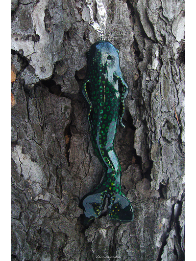 Подвеска "Рыба Древних" в тёмно-зелёной цветовой гамме