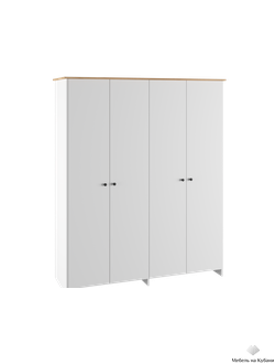 Теодора Шкаф 4Д Белый/Дуб крафт