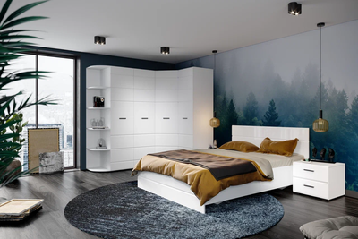 Стеллаж угловой Йорк, белый