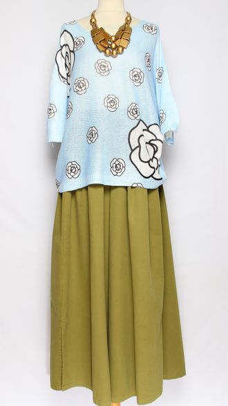 ДЖЕМПЕР ХЛОПОК "КИМОНО НАБИВНОЙ РИСУНОК" розы чёрные, ромашки