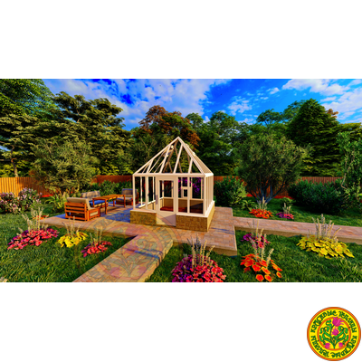 Базовая комплектация беседки в английском стиле из стекла и алюминия ЧЕЛСИ S размером 3000 х 3000 мм