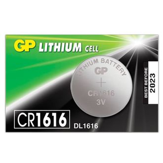 Батарейка GP Lithium, CR1616, литиевая, 1 шт., в блистере (отрывной блок), CR1616RA-7C5