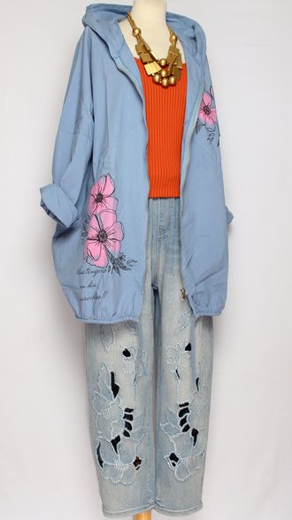 Ветровка  "РОЗОВЫЙ ЦВЕТОК" джинс