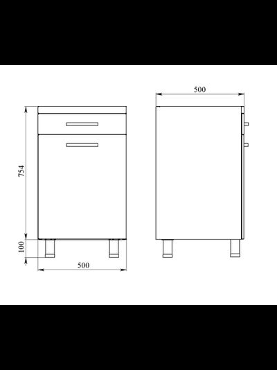 Тумба металлическая с ящиками на опорах ТМЯ-1.0 Люкс