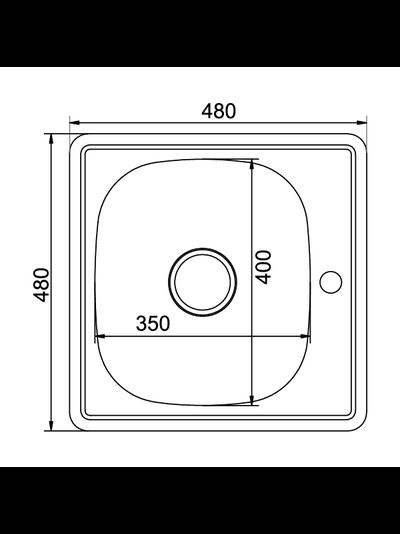 Мойка врезная Mixline 38х38 48*48 толщина 0,6 мм глубина 150мм