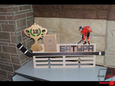 Медальница для хоккеиста с фоторамкой