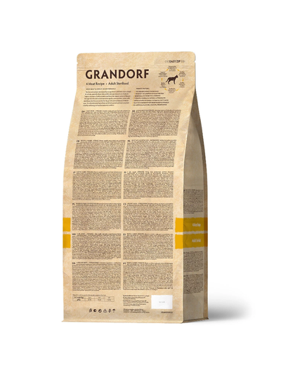 Grandorf (Грандорф) сухой корм для стерилизованных кошек и кастрированных котов 4 мяса с пробиотиками, 400 г