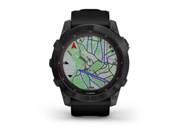 Умные часы Garmin Fenix 7X Sapphire Solar титановый черный DLC с силиконовым ремешком