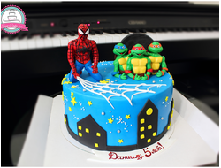 Торт с человеком пауком и черепашками ниндзя