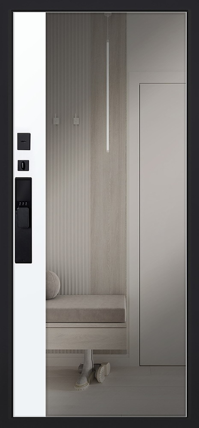 Стальная дверь   Plata с зеркалом (биометрический замок Smart lock Y12)