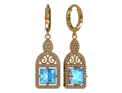 Серьги золотые 585 пробы. Артикул: СВ-483