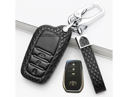 Чехол из натуральной кожи на ключ Тойота Камри В55, Ленд Крузер 200 (King)