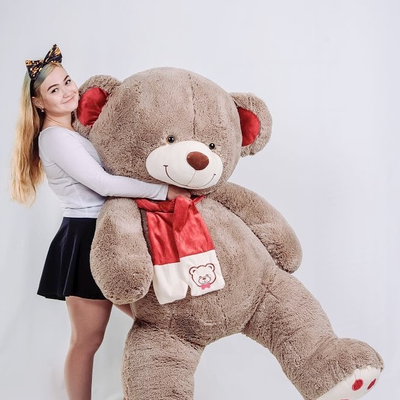 Большой плюшевый медведь 200 см кофейный Кельвин