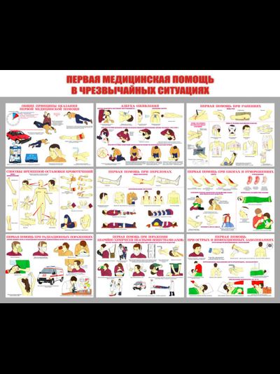 стенд "первая медицинская помощь при чрезвычайных ситуациях"