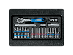 Набор торцевых головок 1/4" с принадлежностями, ложемент, 26 предметов KING TONY 9-2526MR