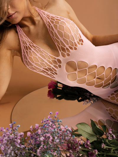 06729S/XXL Розовый боди-комбинезон с вырезами (Impulse) LeFrivole