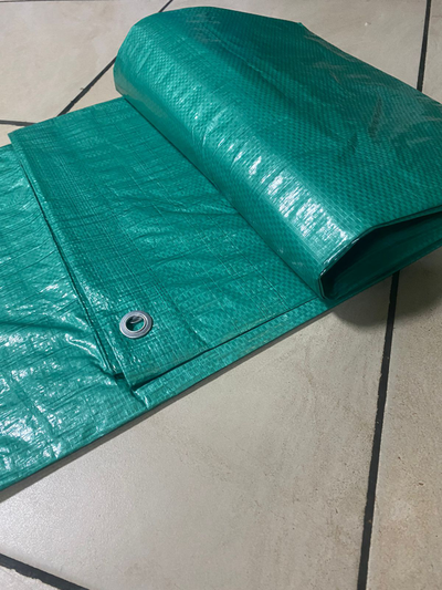 Тент Тарпаулин 10 x 12 м , 90 г/м2 , шаг люверсов 1 м строительный защитный укрывной купить в Москве