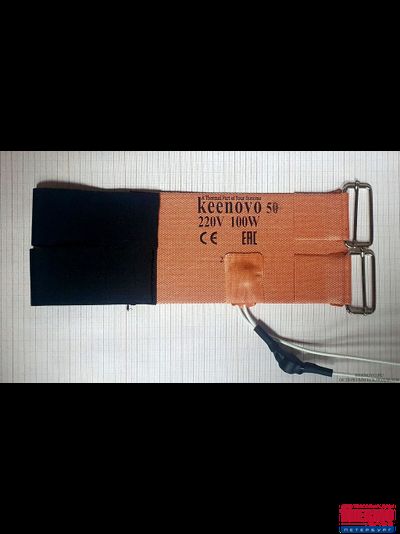 Гибкая нагревающая пластина 100 Вт 220 В (100х200) (терм.50/10) Keenovo (без 3М скотча, термодатчик на 50°С и выносной датчик на +10°С (по t окруж. воздуха) крепится текстильной застежкой) (ПРЕДПУСКОВОЙ ПОДОГРЕВ ТОПЛИВНОГО, МАСЛЯНОГО ФИЛЬТРА)