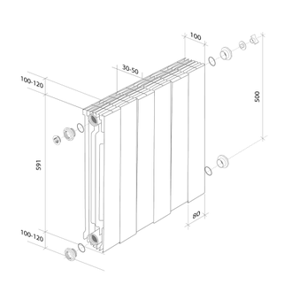 Royal Thermo PianoForte 500 Silver Satin - 12 секций (2,16 кВт)
