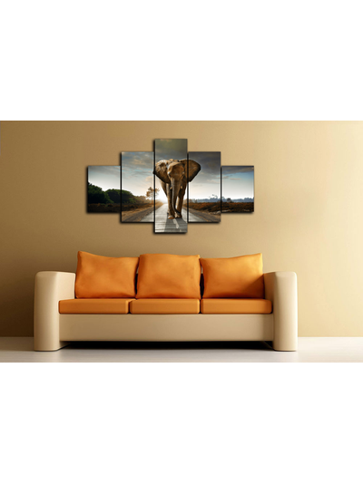 Модульная картина "Слон на тропе"