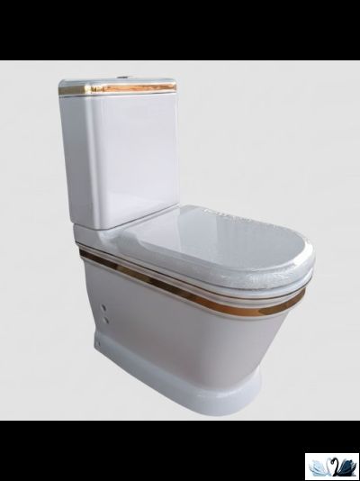 Унитаз Creavit Antik Gold AN360.001A с золотым декором в комплекте с бачком купить в магазине Marysя