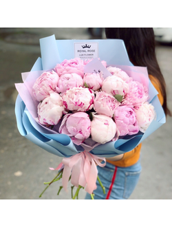 15 ПИОНОВ В КРАФТ С ДОСТАВКОЙ