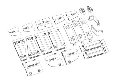 Комплект оригинальных панелей LEGO Technic 31 шт., White