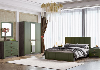 Композиция Спальни Прованс Ясень Анкор тёмный/Зелёный Дип