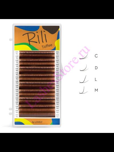 Ресницы коричневые Rili «Toffee» - одна длина (16 линий)