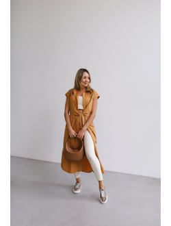 Платье-рубашка из плотного итальянского хлопка (сафари)