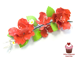 УКРАШЕНИЕ САХАРНОЕ БУКЕТ КРАСНЫЙ ШИПОВНИК