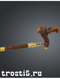 Премиальная резная трость с клинком Лев-царь зверей