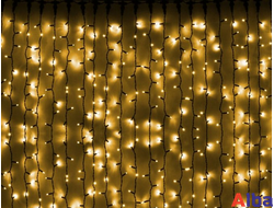 Занавес 2*6 м, БЕЛЫЙ ТЕПЛЫЙ IP65 мерцание