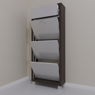 Обувница Айрон-3 Плюс (фасад стекло Белое)