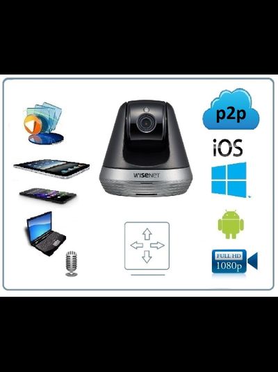 Wisenet SmartCam SNH-V6410PN - Wi-Fi видеоняня/охранная видеокамера, моторизированная с DVR. Full HD