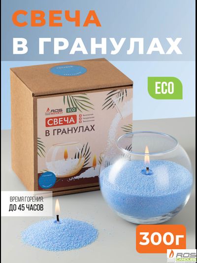 Насыпная свеча "Шар" 12*10 см, цвет "Голубой"