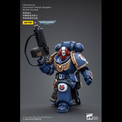 Интерцессор-ветеран Ультрамаринов (Warhammer 40k) - КОЛЛЕКЦИОННАЯ ФИГУРКА 1/18 Ultramarines Intercessor Veteran Sergeant Brother Aeontas (JT4386) - JOYTOY