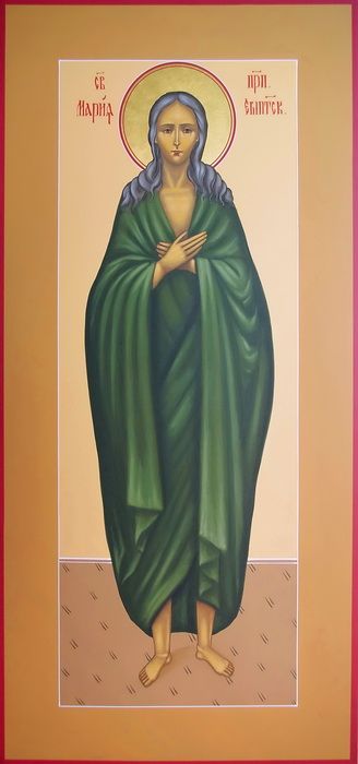 Мария Египетская, Святая Преподобная. Рукописная мерная икона.