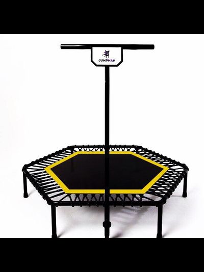 Фитнес батут для джампинга с ручкой JumpMan 135 см (желтый)
