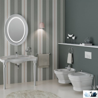 Унитаз Creavit Antik AN320.00100, подвесной в интерьере в классическом стиле, стиле Ретро