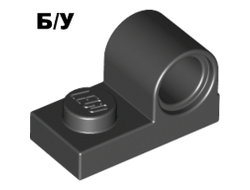 ! Б/У - Plate, Modified 1 x 2 with Pin Hole on Top, Black (11458 / 6114987) - Б/У