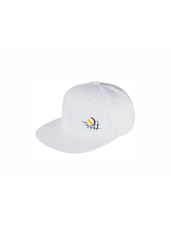 Кепка с прямым козырьком белая (мяч пляжный)