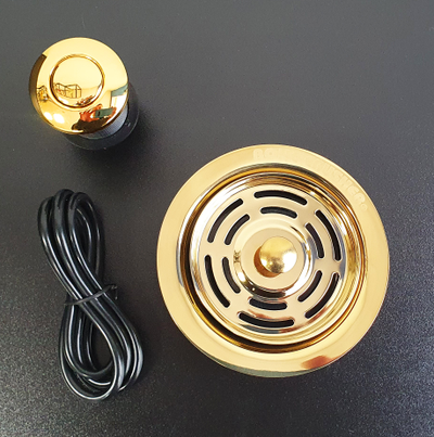 Комплект для измельчителя: фланец + кнопка в цвете "Яркое золото"