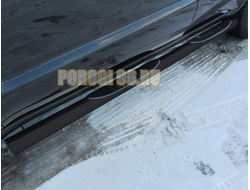 Защита порогов d76 с проступями черная для Zotye Coupa