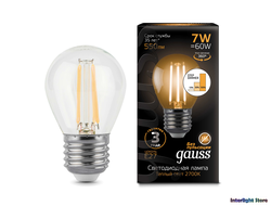 Gauss LED Filament Globe P60 Step Dimmable 7w 827/840 E27