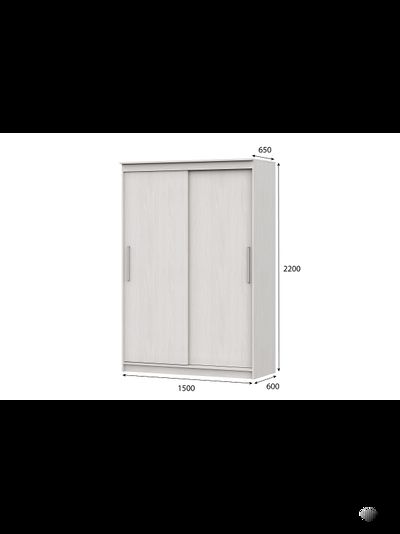 Шкаф-купе №19 (1,5 м) Ясень анкор светлый