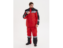 Костюм утепленный "Градус" куртка+п/к, тк. оксфорд, цв.КРАСН/черн/св.серый